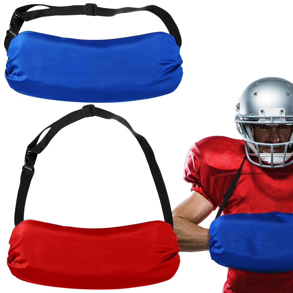Jiuguva 2 Pcs Football Hand Warmer Pouch with Waist Strap - Unisex Handwarmer Pouch Muff for Football Union Receivers & Coaches(Blue, Red)