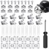 MingQiEven 51 Pack Football Helmet Repair Kit, Hockey Helmet Replacement Parts, Visor J Clips Rubber Gasket Screw Nuts with 1 Pcs Srewdriver, Chin Strap Adapter for Hockey, Baseball, Softball Helm view 1