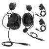 HEARFALCOM Double Comta iii Tactical Headset ARC Helmet Rail Mount Civilian Version and PTT Adapter U94 PTT Compatible Kenwood Plug Walkie-Talkie (BK) view 1