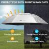 G4Free 80 Inch Extra Large UV Protection Golf Umbrella Windproof Vented Double Canopy Huge Oversize Sun Rain Umbrellas for Family (Silver/Black) view 3