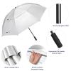 G4Free 80 Inch Extra Large UV Protection Golf Umbrella Windproof Vented Double Canopy Huge Oversize Sun Rain Umbrellas for Family (Silver/Black) view 4