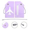 5Pack Silicone Luggage Tag with Name ID Card Perfect to Quickly Spot Luggage Suitcase by Ovener (Purple) view 4