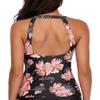 Holipick High Neck Black Flower Tankini Top Bathing Suit Tops for Women Tummy Control Tank Tops Swimsuits 18 Plus view 2