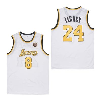LEGEND 8 LEGACY24 Men's Legend 8 24 Basketball Jersey,90S Hip Hop Sports Shirts for Men (White,XXL)