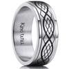King Will Mens Black Silver Stainless Steel Celtic Knot Spinner Rings Celtic Domed Anxiety Fidget Ring for Men High Polished Comfort Fit Wedding Band 9 view 1