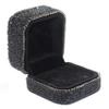 Bestbling Luxury Crystal Ring Box Earrings Pendant Ring Case Jewelry Display Storage Box Gift Box for Proposal Ring, Ceremony, Wedding Anniversary Valentine's Day (Black) view 1
