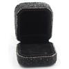 Bestbling Luxury Crystal Ring Box Earrings Pendant Ring Case Jewelry Display Storage Box Gift Box for Proposal Ring, Ceremony, Wedding Anniversary Valentine's Day (Black) view 3