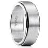 King Will Mens Silver 8mm Groove Spinner Rings Stainless Steel Anxiety Fidget Ring for Women Men Polish Thin Line Groove Wedding Band Fidget Ring Matte Brushed Comfort Fit 8.5 view 1