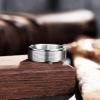 King Will Mens Silver 8mm Groove Spinner Rings Stainless Steel Anxiety Fidget Ring for Women Men Polish Thin Line Groove Wedding Band Fidget Ring Matte Brushed Comfort Fit 8.5 view 3