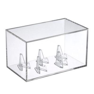 Kcgani 5 Ring Championship Ring Display Case, Clear Tournament Ring Holder Box, Acrylic Display Easel and Stand Holder for Multiple Rings Baseball Softball Football Cheer Leading Ring, Removable Door