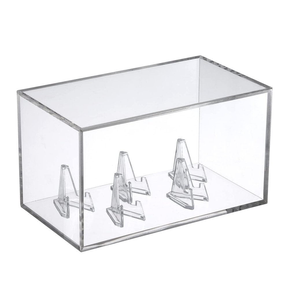 Kcgani 5 Ring Championship Ring Display Case, Clear Tournament Ring Holder Box, Acrylic Display Easel and Stand Holder for Multiple Rings Baseball Softball Football Cheer Leading Ring, Removable Door