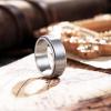 King Will Mens Silver 8mm Groove Spinner Rings Stainless Steel Anxiety Fidget Ring for Women Men Polish Thin Line Groove Wedding Band Fidget Ring Matte Brushed Comfort Fit 9.5 view 2