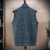 Maiyifu-GJ Men Sleeveless Full Zip Sweater Vest Lightweight Knitted Thermal Cardigan Causal Slim Fit V Neck Vests with Pocket (Blue,X-Large) view 2