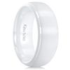 King Will White Ceramic Wedding Rings for Men Women -8mm Width with Brushed Step Edge Design Engagement Wedding Band Comfort Fit 8 view 1