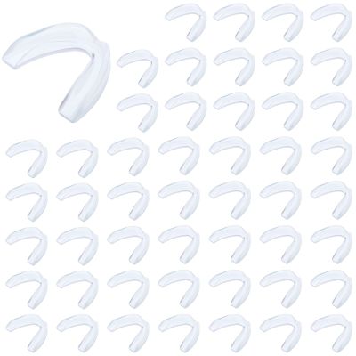 Kathfly 50 Pcs Football Mouth Guards Bulk Sports Mouth Pieces Protection Silicone Athletic Braces Football Accessories Teeth Armor Adult Teenager Teeth Armor for Boxing Basketball Hockey(Clear)