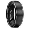 King Will Black Ceramic Wedding Rings for Men Women -8mm Width with Brushed Step Edge Design Engagement Wedding Band Comfort Fit 14 view 1