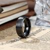 King Will Black Ceramic Wedding Rings for Men Women -8mm Width with Brushed Step Edge Design Engagement Wedding Band Comfort Fit 14 view 2