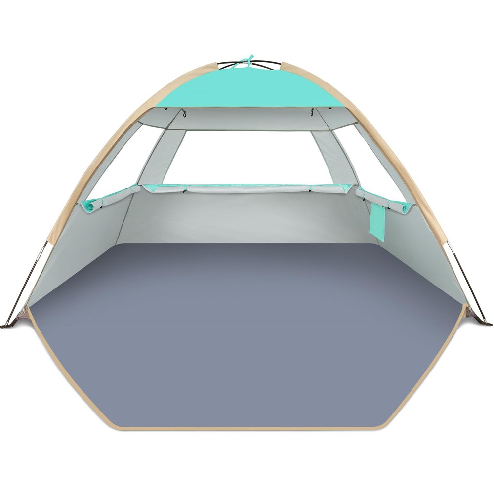 Gorich Beach Tent Sun Shelter for 3/4-5/6-7/8-10 Person with UPF 50 UV Protection, Lightweight & Easy Setup Beach Shade Canopy, Portable Shade Tent Cabana