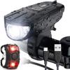 XARONF Bike Lights Front and Back, Bright USB Rechargeable Bike Light Set, 3 Modes Waterproof Bike Headlight Taillight for Cycling Road Mountain view 1