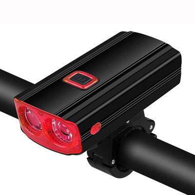 XARONF USB Rechargeable Bike Light, 400 Lumens Bike Lights Front and Back, Bike Headlight for Night Riding, IP65 Waterproof, 5 Light Modes (Color : Red)