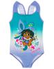 Disney Encanto Swimsuit for Girls | Kids Purple & Blue All in One Floral Swimming Costume| Mirabel Frilly Straps Swimwear view 1