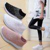HINDOLA Women's Mesh Walking Shoes Rhinestone Glitter Slip On Ballroom Jazz Latin Dance Sock Sneakers Casual Shoes Pink view 2