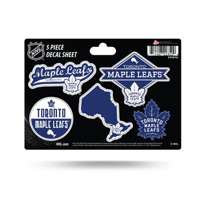 NHL Rico Industries Toronto Maple Leafs 5-PC Sticker Sheet 5 Pack Decal Sheet 6" x .25"