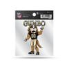 Rico Industries NFL Football New Orleans Saints Mascot 4" x 4" Decal, White view 1