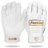Franklin Sports USA Softball Women's Softball Batting Gloves - CFX Pro Fastpitch + Slowpitch Girls Batting Gloves - Adult + Youth Pairs - White + Gold - Adult Large view 1