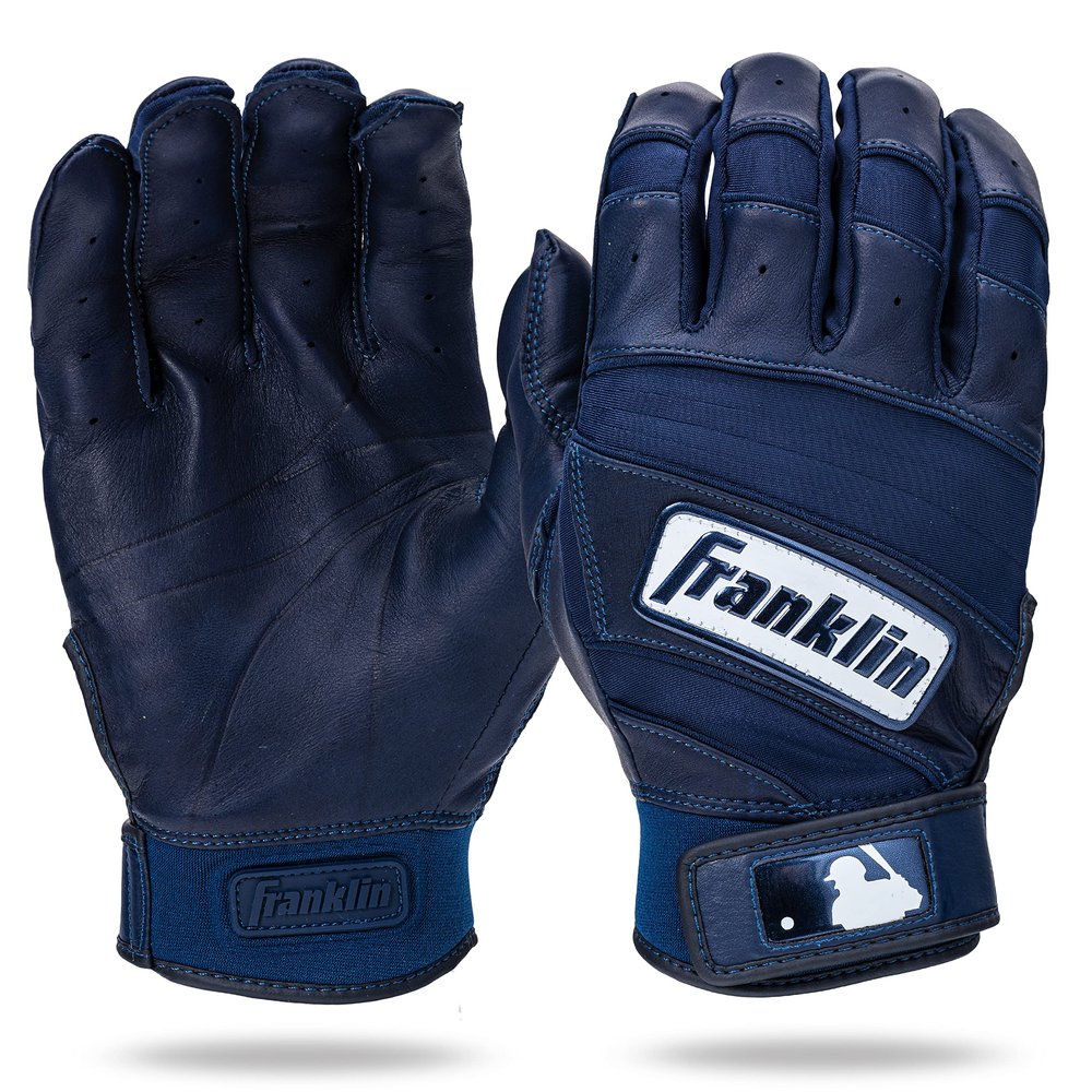 Franklin Sports MLB Baseball Batting Gloves - Natural II Batting Gloves for Baseball + Softball - Adult + Youth Pairs - Navy - Adult Large