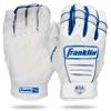 Franklin Sports USA Softball Women's Softball Batting Gloves - CFX Pro Fastpitch + Slowpitch Girls Batting Gloves - Adult + Youth Pairs - White + Royal Blue - Adult Large view 1