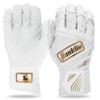 Franklin Sports MLB Batting Gloves - Infinite Powerstrap Baseball + Softball Batting Gloves - Durable Full Wrap Cage Practice Gear - Long Cuff Wrist + Heavy Duty Leather - Adult XL - White + Gold view 1