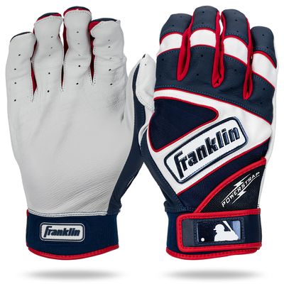 Franklin Sports MLB Batting Gloves - Powerstrap Hi-Lite Adult Men's + Youth Batting Gloves Pair - Baseball + Softball Gear - USA - Adult XX Large