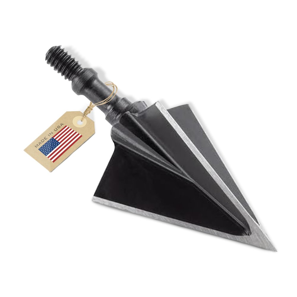 Vantage Point Archery VPA 1 1/8" 3 Blade 125 Grain 3-Blade Broadhead, Screw-in, 1045 Carbon Tool Steel 50-52 Rockwell, 3 Pack, Made in The USA