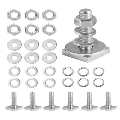 T Slot Bolts for Roof Rack Cross Bars, Platform, Cargo Basket, Stainless Square T Track Bolt Adapter to Secure Bike/Ski/Kayak Rack, Solar Panel, Awning, M8x30mm, 4mm Thickness