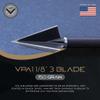 Vantage Point Archery VPA 1 1/8" 3 Blade 150 Grain 3-Blade Broadhead, Screw-in, 1045 Carbon Tool Steel 50-52 Rockwell, 3 Pack, Made in The USA view 2