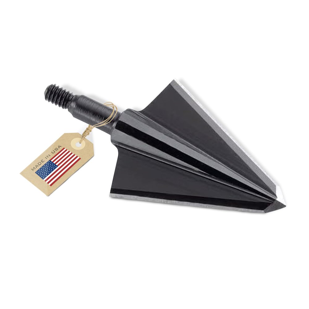 Vantage Point Archery VPA 1 1/8" 2 Blade 175 Grain Double Bevel Broadhead, Screw-in, 1045 Carbon Tool Steel 50-52 Rockwell, 3 Pack, Made in The USA