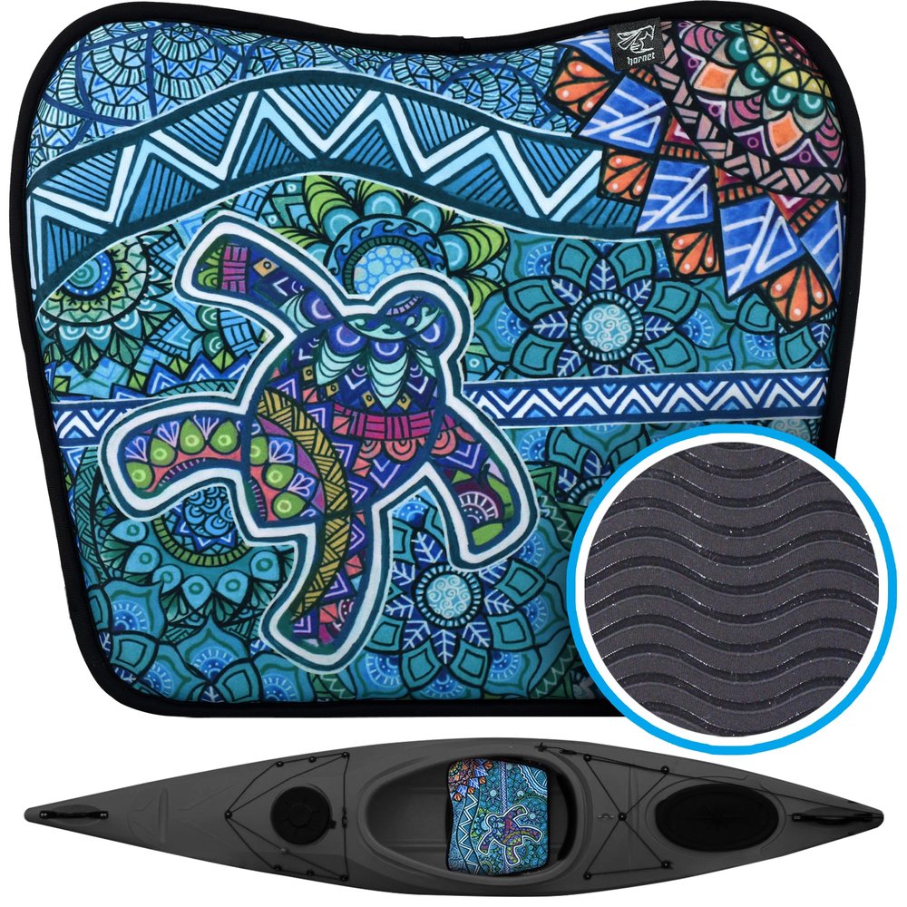 Hornet Watersports Kayak Seat Cushion - Turtle Design Kayak Seat Pad Compatible with Kayak, Canoe and Boat. Kayaking Accessories for Women