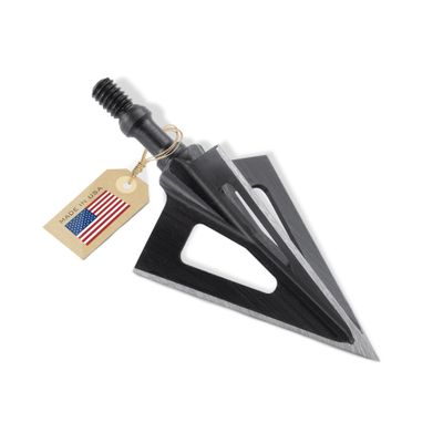 VPA 1 1/8" 3 Blade 100 Grain Vented 3-Blade Broadhead, Screw-in, 1045 Carbon Tool Steel 50-52 Rockwell, 3 Pack, Made in The USA