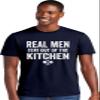 Medium Navy Blue Mens Real Men Stay Out of The Kitchen Pickleball Funny Deluxe Soft T-Shirt view 2