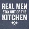 Medium Navy Blue Mens Real Men Stay Out of The Kitchen Pickleball Funny Deluxe Soft T-Shirt view 3