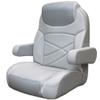 Boat Wide Reclining Helm Seat | Gray Vinyl 30 3/8 x 25 3/4 x 33 Inch view 1