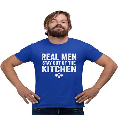 5X-Large Royal Mens Real Men Stay Out of The Kitchen Pickleball Funny T-Shirt