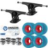 Fireball Paris V2 50 Longboard Skateboard Trucks Bundle - Set of 2 Longboard Trucks with Tinder 60mm Longboard Wheels & Bearings for Cruising & Carving (Blue, 180mm) view 1