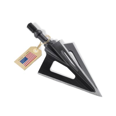 VPA 1 1/4" 3 Blade 125 Grain Vented 3-Blade Broadhead, Screw-in, 1045 Carbon Tool Steel 50-52 Rockwell, 3 Pack, Made in The USA