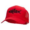 Black Shark Embroidered Solid Cotton Prostyle Twill Mesh Cap - Red OSFM view 2
