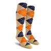 Golf Knickers Colorful Knee High Argyle Cotton Socks For Men Women and Youth - Khaki/Navy/Orange - Mens view 1