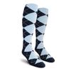 Golf Knickers Colorful Knee High Argyle Cotton Socks For Men Women and Youth - Navy/Light Blue - Youth view 1