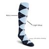 Golf Knickers Colorful Knee High Argyle Cotton Socks For Men Women and Youth - Navy/Light Blue - Youth view 2
