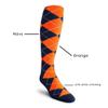 Golf Knickers Colorful Knee High Argyle Cotton Socks For Men Women and Youth - Navy/Orange - Mens view 4